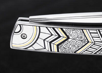 Nůž Art Deco3 s originální rytinou - Veronika Tesaříková | Rytec kovů