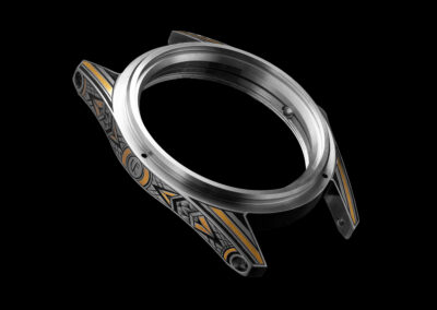 pouzdro hodinek PRIM Orlík Art Deco s originální rytinou - Veronika Tesaříková | Rytec kovů