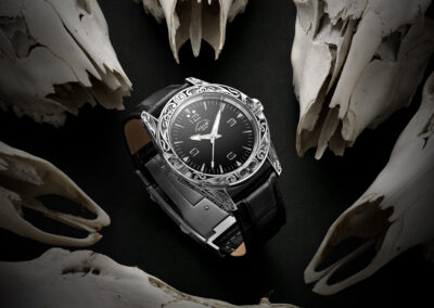 hodinky PRIM Skulls s originální rytinou - Veronika Tesaříková | Rytec kovů